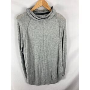 Caslon Mock Neck Lightweight Knit Grey Tunic sweater Size Medium